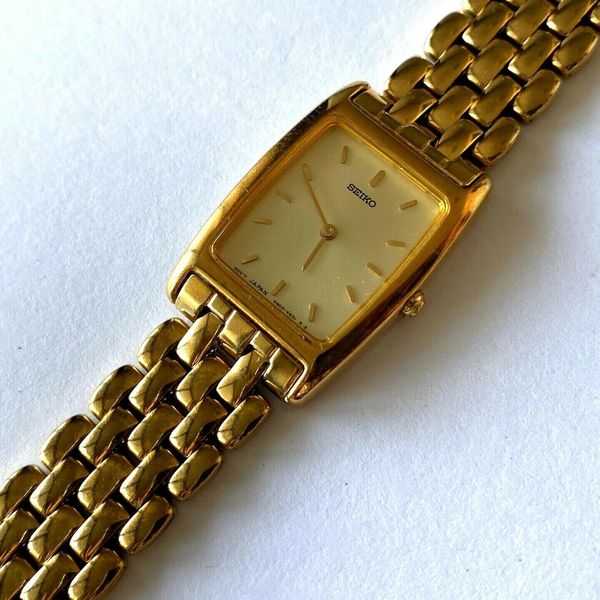Vintage Wrist Watch Seiko 4N00 6553 Quartz Gold Tone Yellow Dial Runs |  WatchCharts