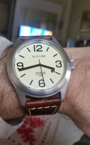 Glycine incursore 3806 46mm of steel diver 200mt automatic from 90'  serviced | WatchCharts Marketplace