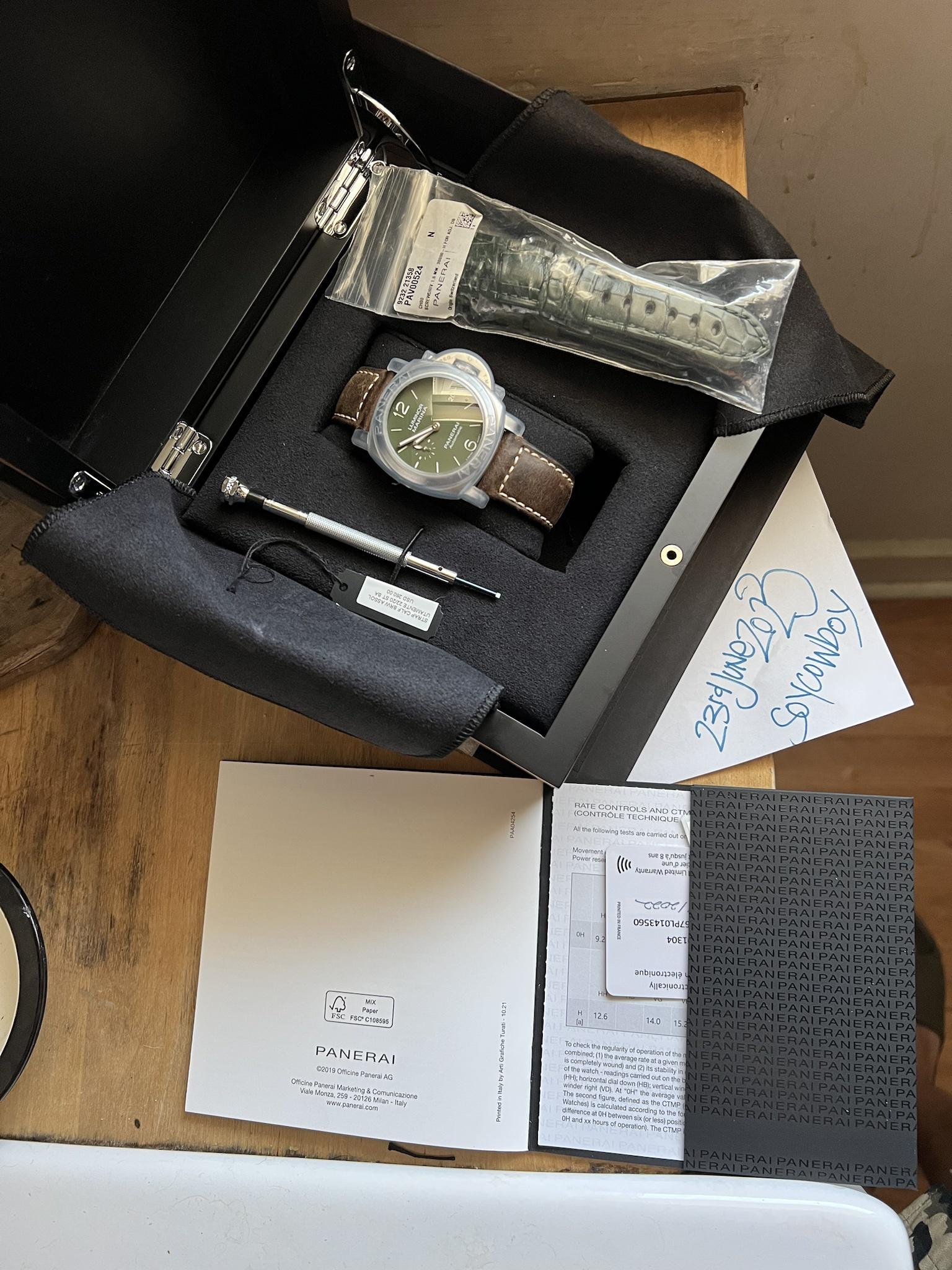 WTS Panerai Luminor PAM1304 Marina Quaranta Verde Full Set