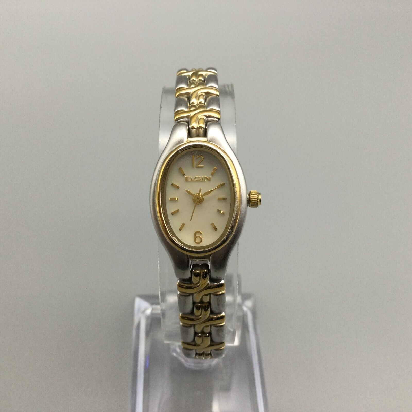 Ladies offers Elgin Eg160 Mother Of Pearl Dial Gold Tone Divers Watch