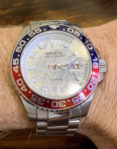 INVICTA RESERVE 34199 METEORITE DIAL AUTOMATIC DIVERS WATCH PEPSI