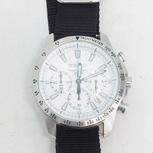 SEIKO Seiko Watch Quartz Chronograph White Dial 100M * With Replacement ...