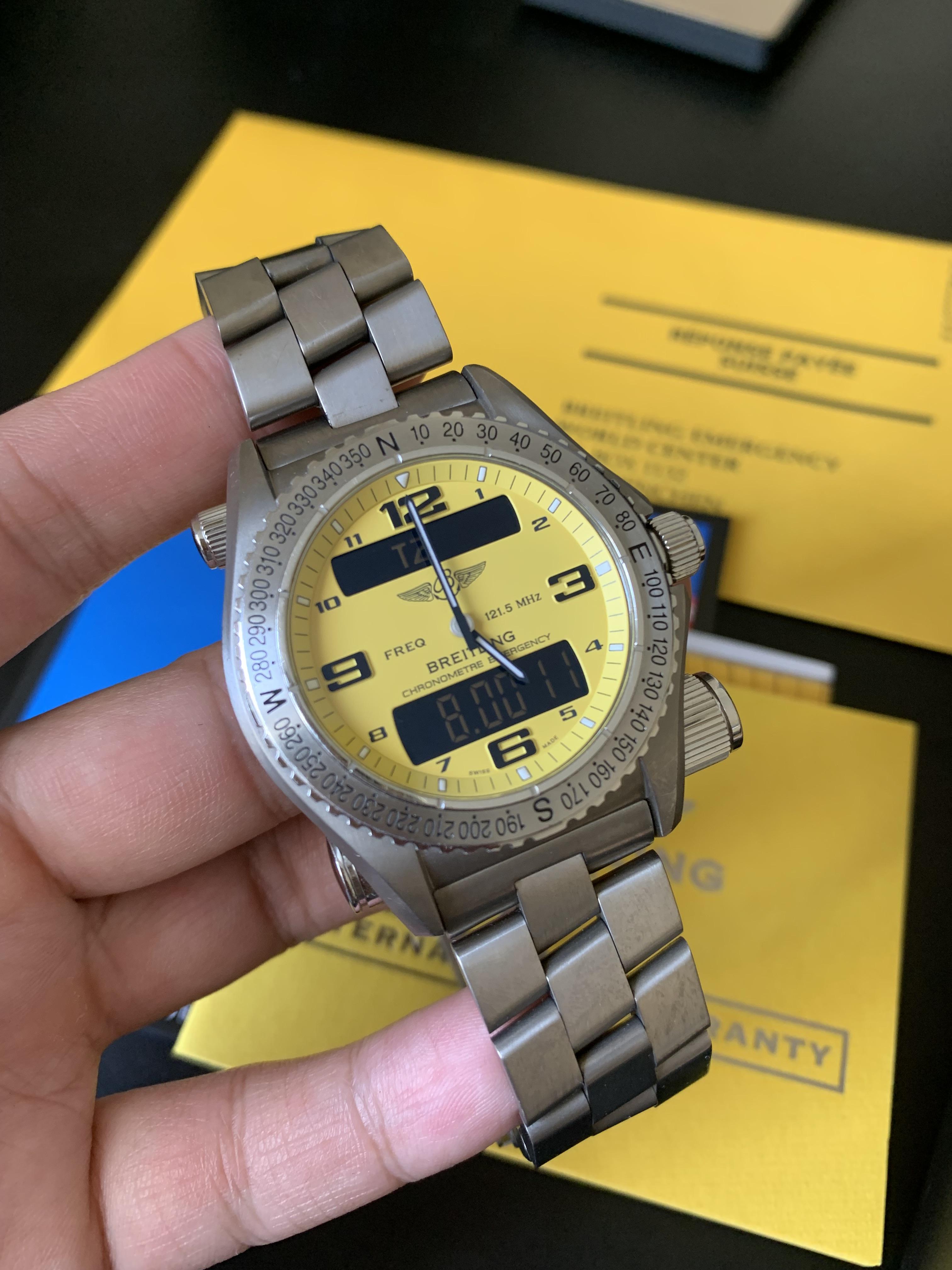 WTS Breitling Emergency Yellow E76321 Full Kit WatchCharts Marketplace