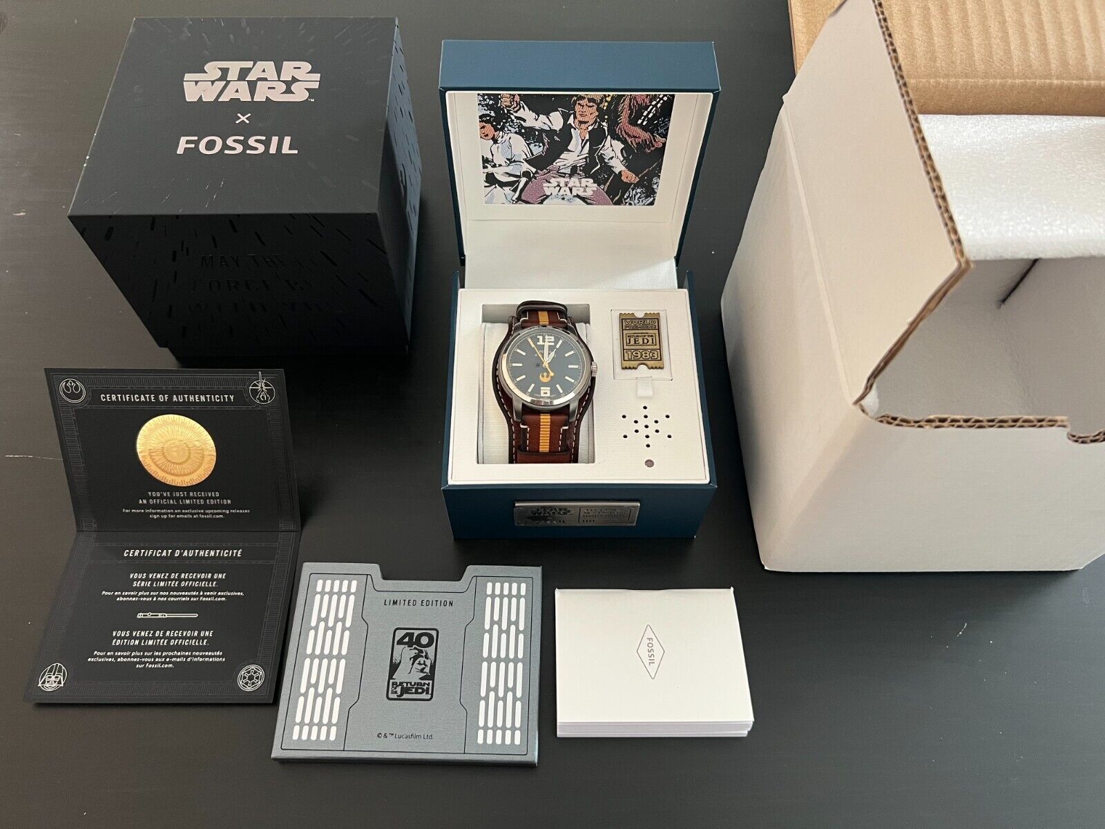 STAR WARS X FOSSIL Watch LIMITED EDITION Han Solo Brown Collectors