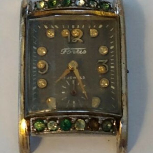 Vintage 40's Fortis Manual Wind Tank Watch ETA 1220 Running to Restore