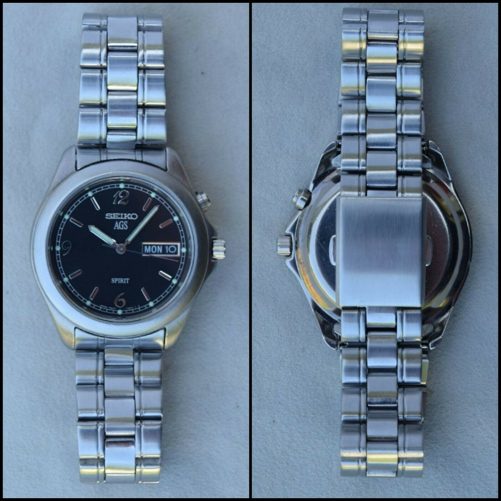 Serviced Seiko Spirit One-Piece Monocoque Watch 5M23-7A70 Kinetic 