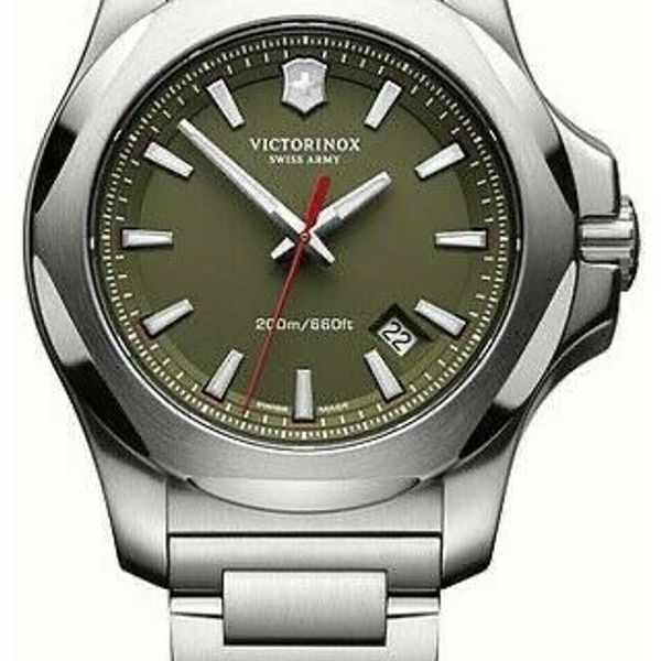 NEW Victorinox INOX Green Dial Stainless Steel Bracelet Men's Watch ...