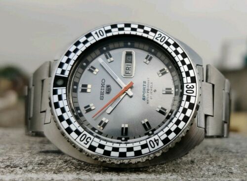 Nice Rare Vintage Seiko 5 Sports 6119 7173 Racing Auto Watch Full