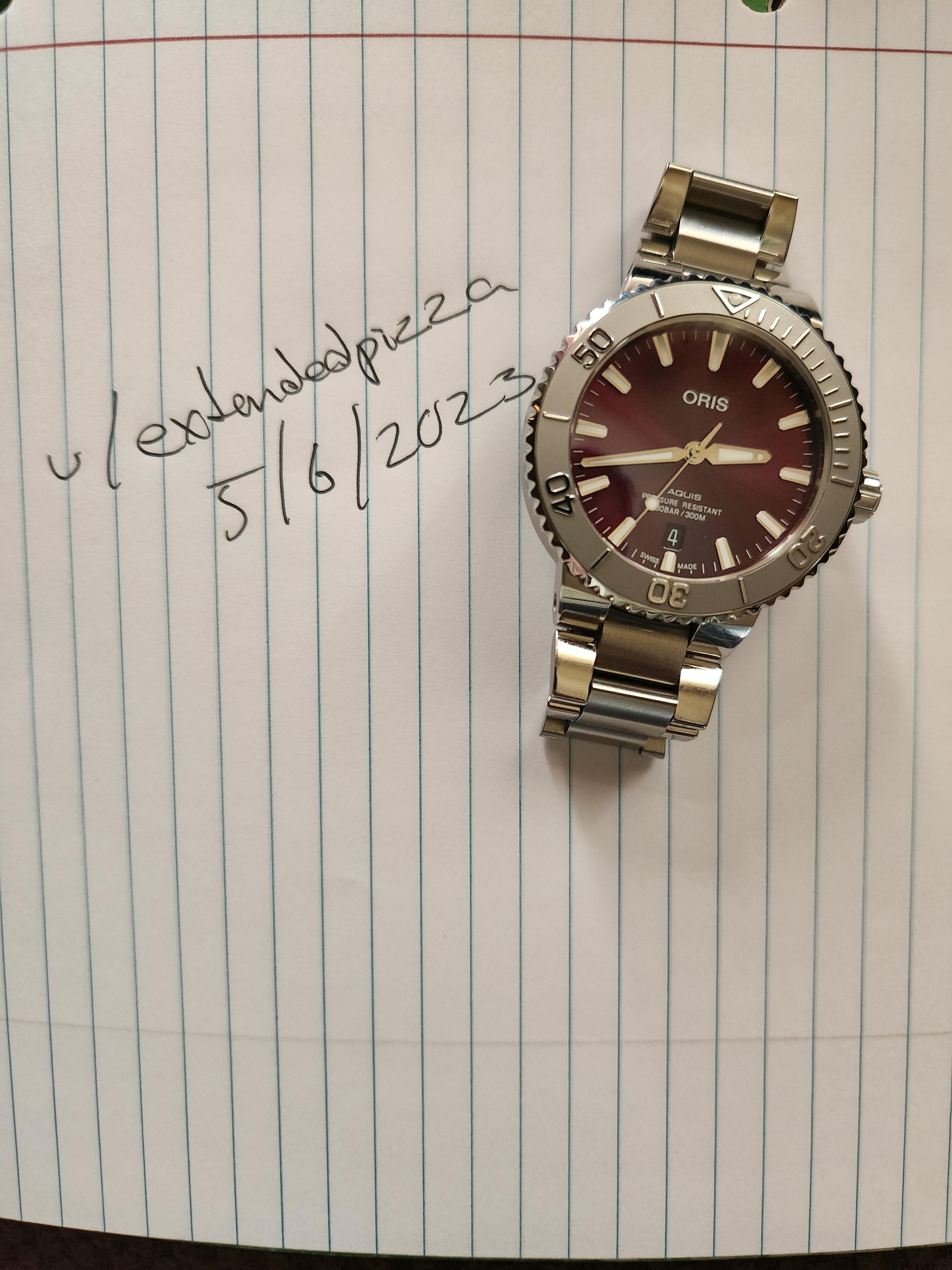 WTS Oris Aquis Cherry WatchCharts