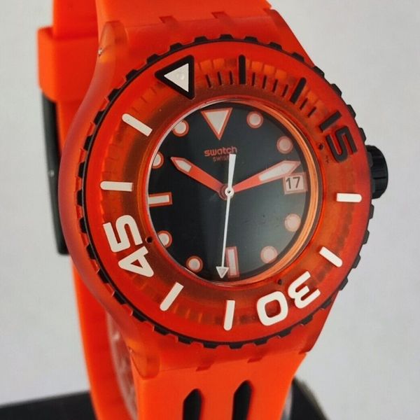 Beautiful Swatch Rotating Bezel Black Dial with 'Date' Quartz Working ...