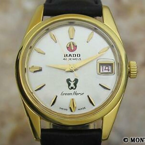 Rado Green Horse Mens 35mm Auto 41 Jewels Swiss Made 1960 Watch 