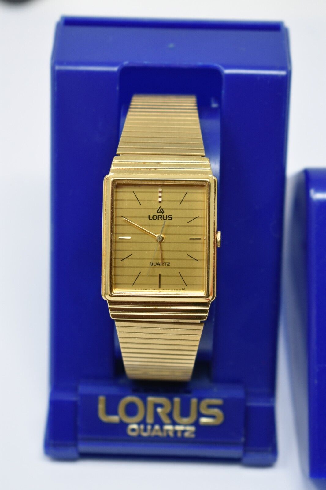 Vintage NOS Lorus by Seiko Mens Quartz Tank Wristwatch w/ Box