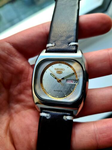 Vintage Square SILVER 1981 SEIKO 5 Men's Automatic Watch 6309-6030