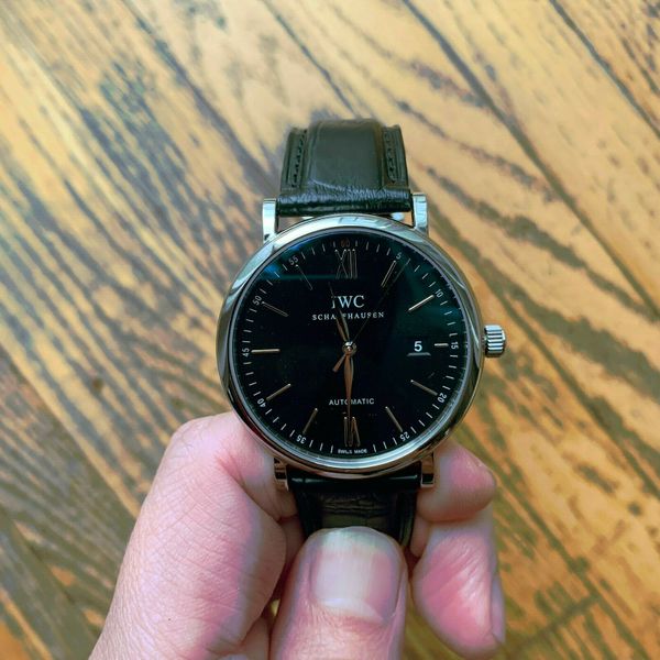 AUTH IWC Portofino selfwinding automatic watch 40mm black dial