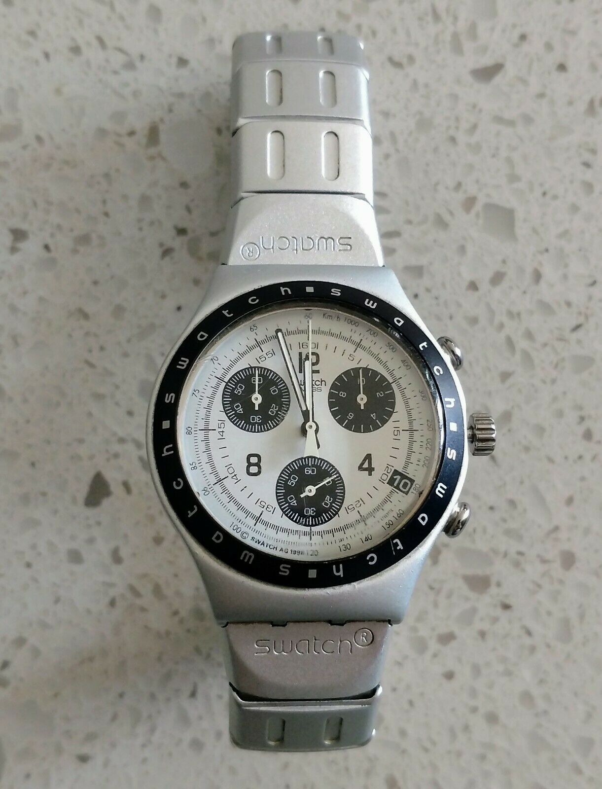 1998 Swatch Irony Adrenaline Flip Aluminum Chronograph Watch YCS4001AG |  WatchCharts