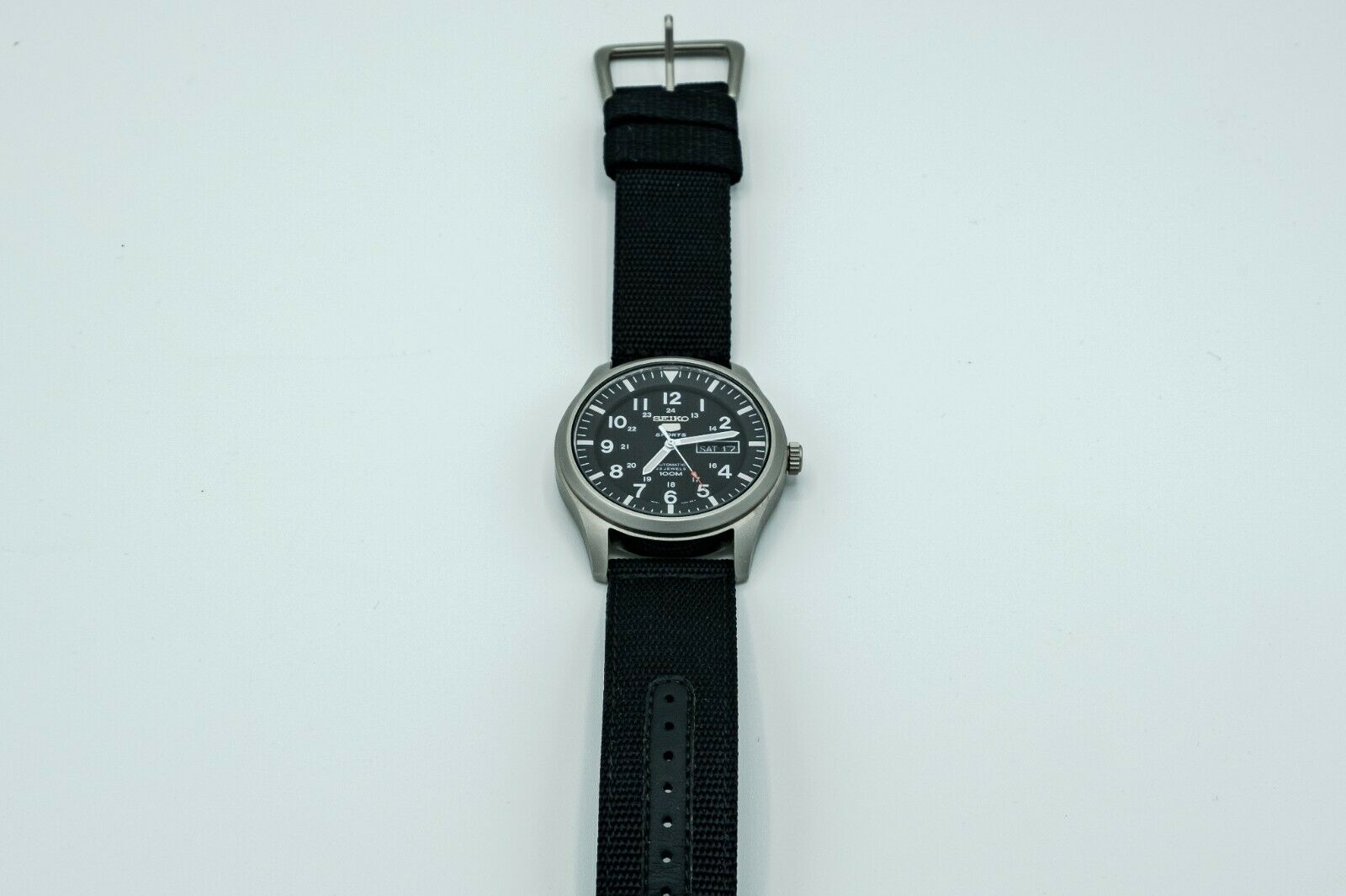 seiko men's snzg15 seiko 5 automatic stainless steel watch with nylon strap