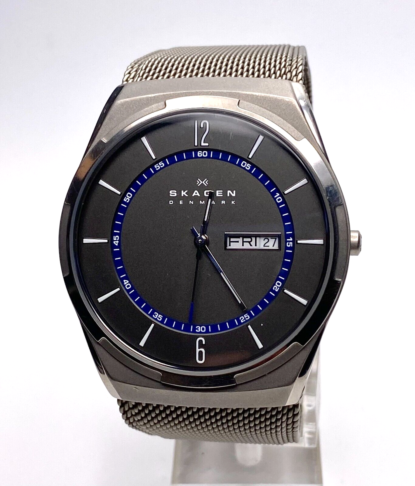 SKAGEN DENMARK Melbye SKW6078 TITANIUM GRAY-BLUE DIAL MESH BAND