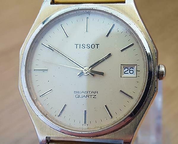 Mens 70s Vintage Retro Gold P Swiss Tissot Seastar Quartz Stretch