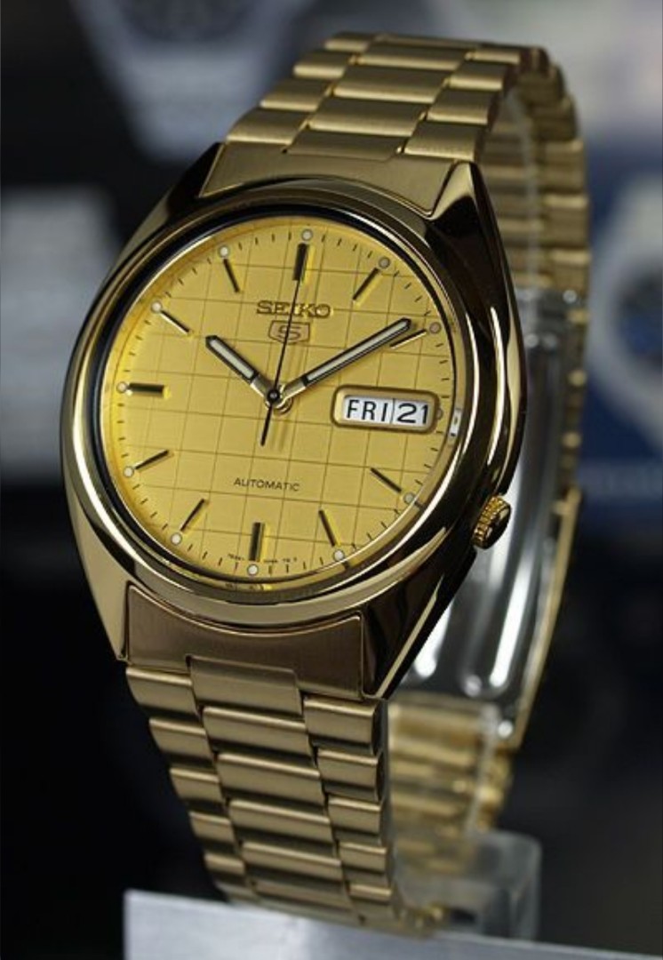 Lowest Price Seiko 5 SNXL72 Men s Automatic Gold Dial Stainless