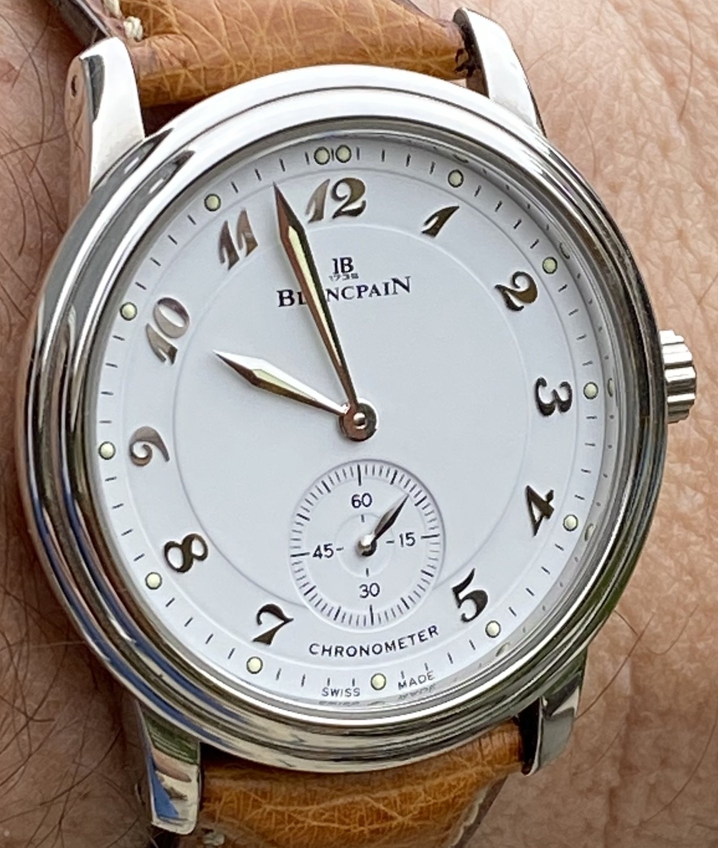 FS Blancpain Villeret 7002 hand wound steel dress watch with