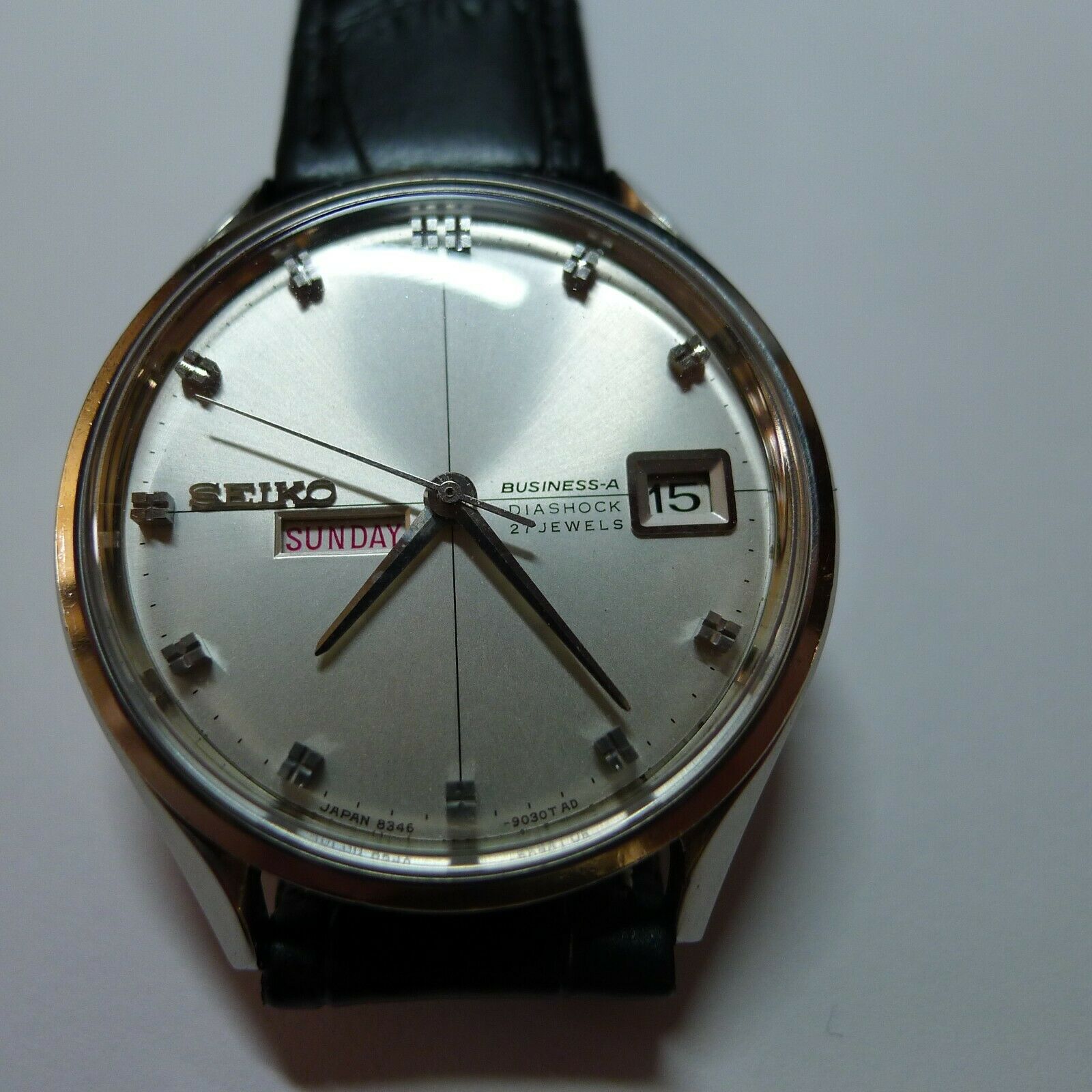 VINTAGE 1967 SEIKO BUSINESS-A DIASHOCK 27 JEWELS,8346-9020