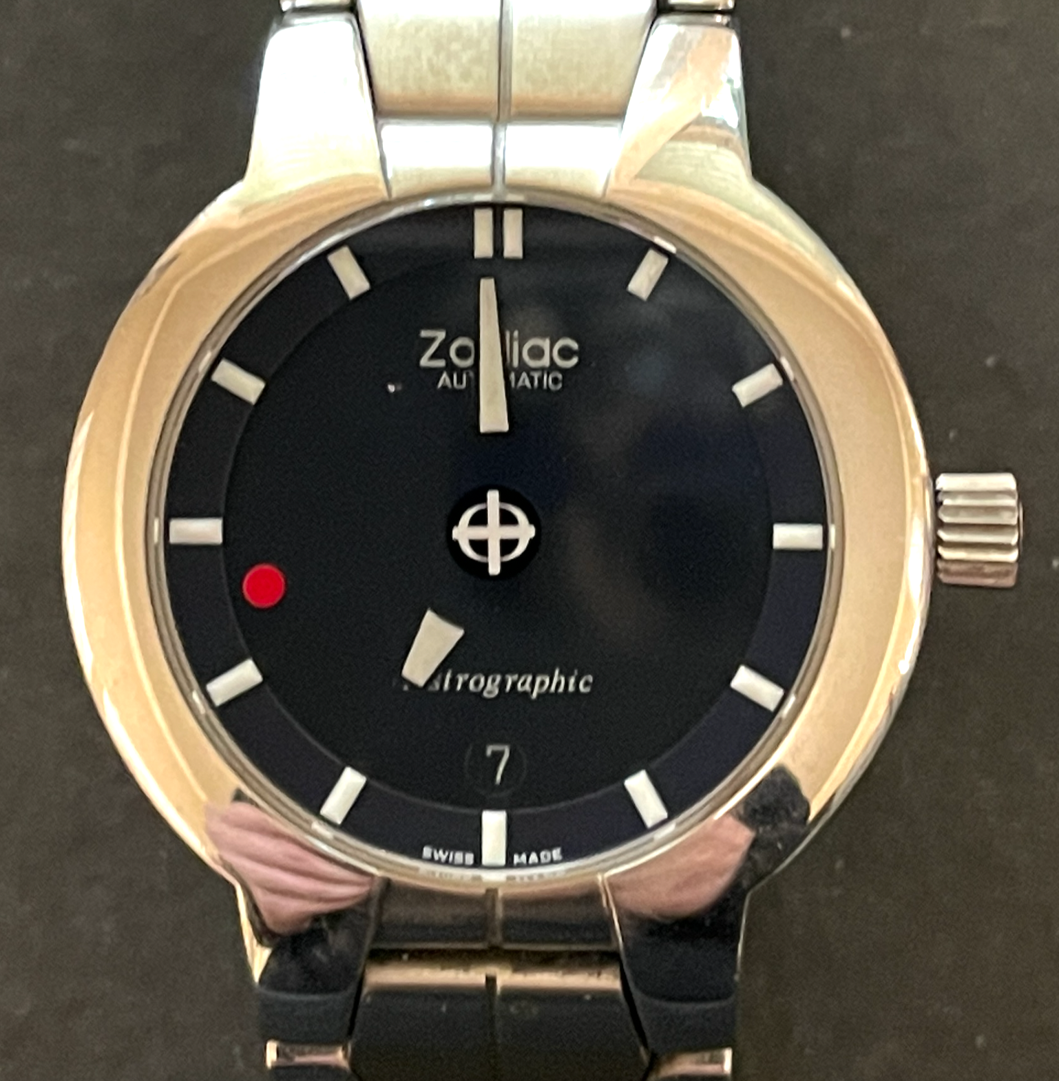 Zodiac Astrographic 2000 Men's Automatic Watch Running Blue Dial