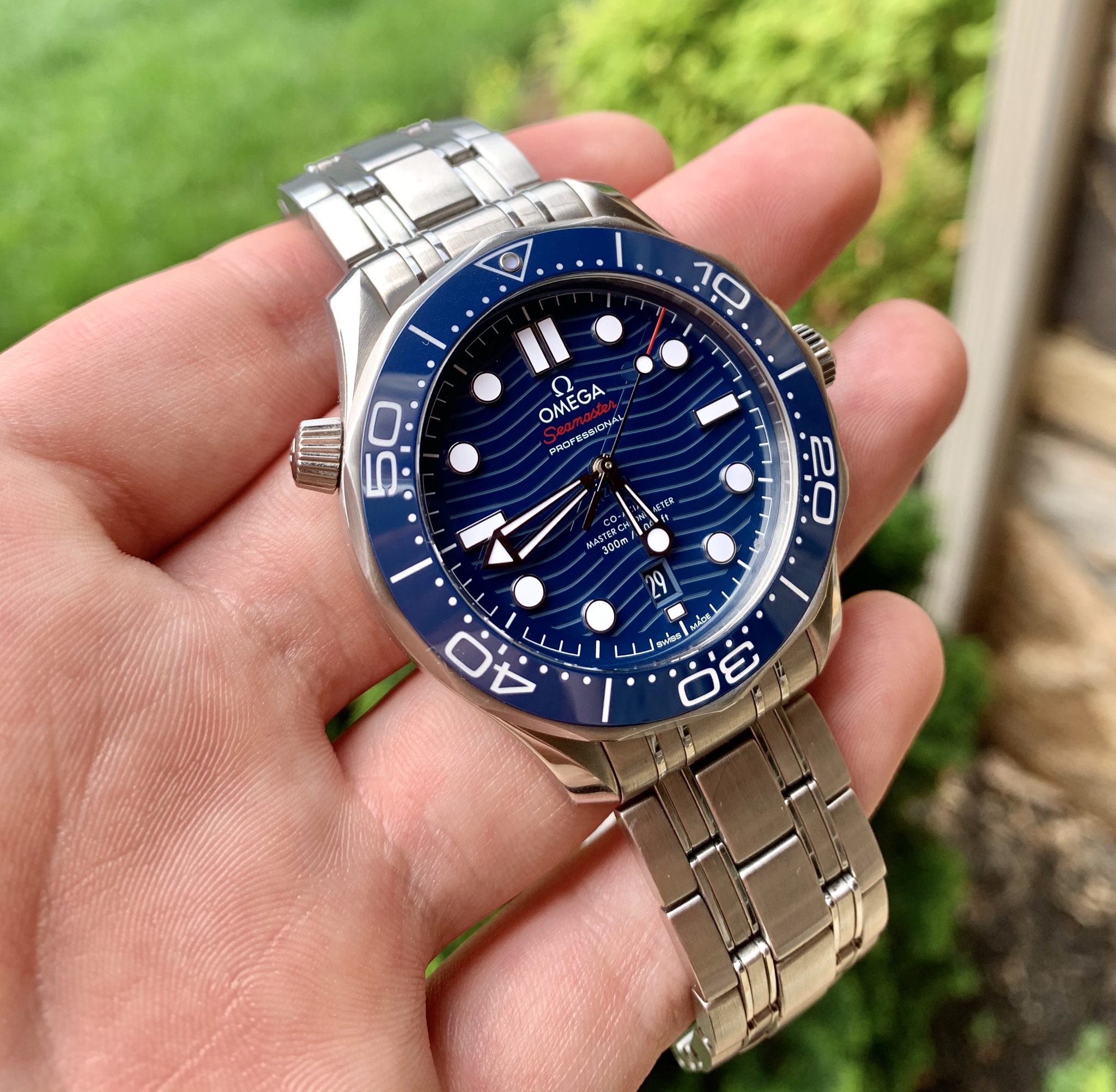 omega seamaster blue dial