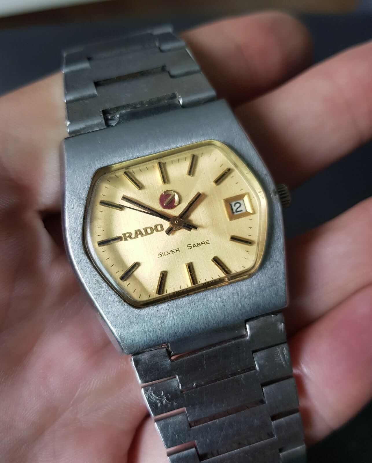 Vintage Rado Silver Sabre Mens Automatic Swiss Watch | WatchCharts 