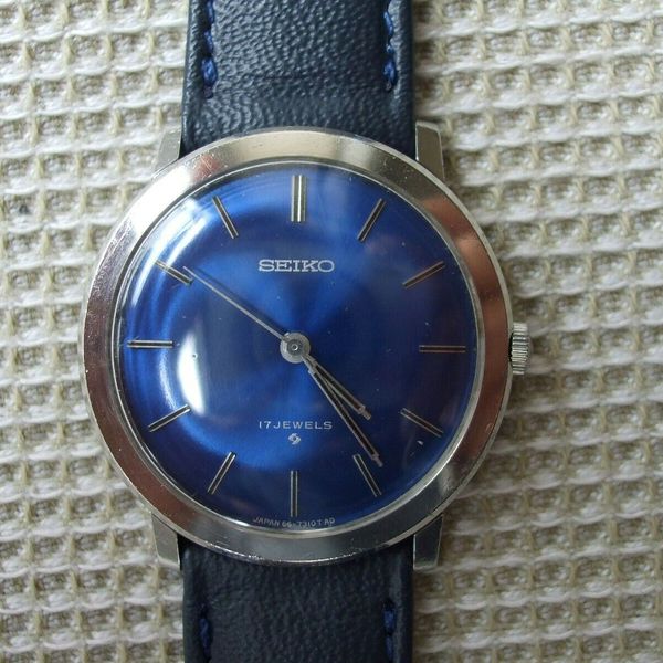 Vintage Rare Seiko 66-7090 Blue Dial Hand-winding Watch c1968 | WatchCharts