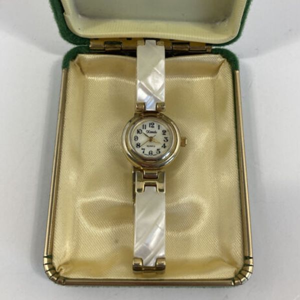Vintage Xanadu Quartz Shell and Gold Tone Women's Watch New Battery