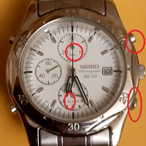 Gents' 1997 SEIKO SQ50 Chronograph 7T32-7E00 + instructions. Has issues. |  WatchCharts