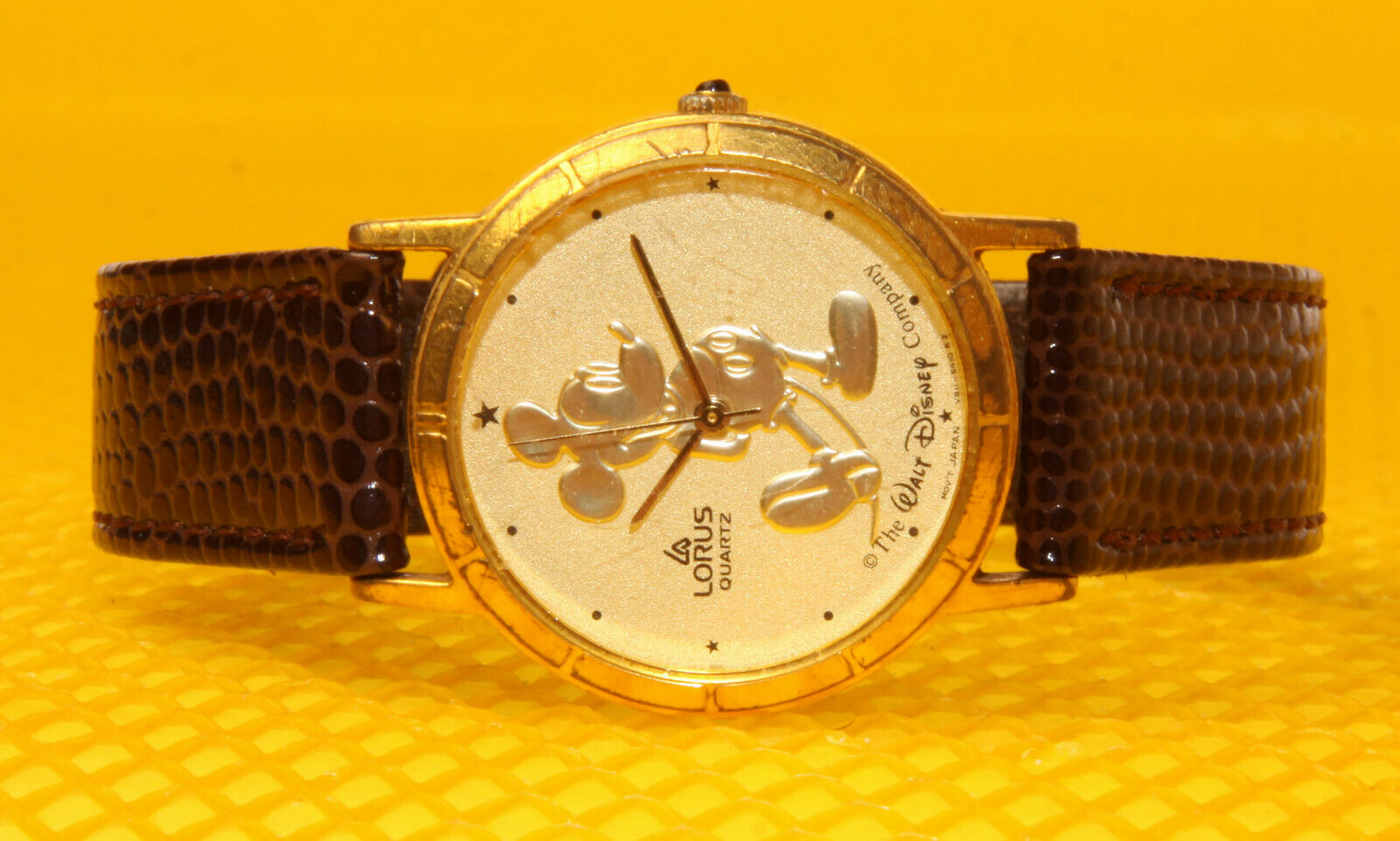 Vintage gold discount mickey mouse watch