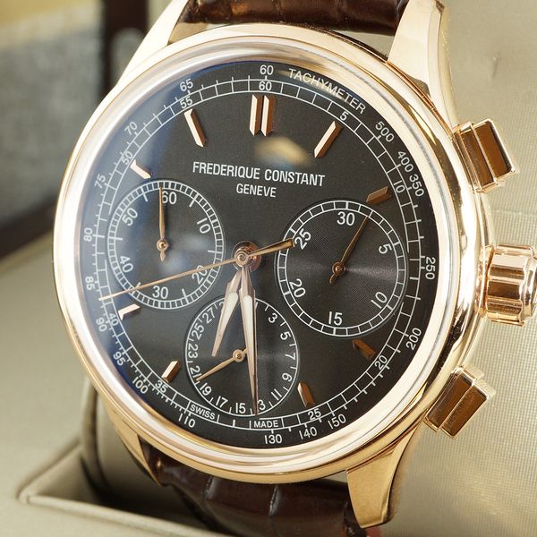 Frederique Constant 18k Rose Gold Chronograph Fc 760dg4h9 Msrp No Reserve Watchcharts