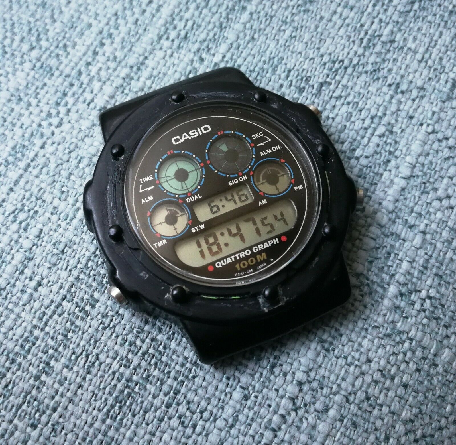 vintage casio qgw-10 quattro graph alarm chrono lcd watch qw-927