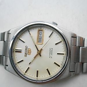 Rare Vintage Cream Dial Seiko 5 Mens Day Date Automatic WristWatch |  WatchCharts