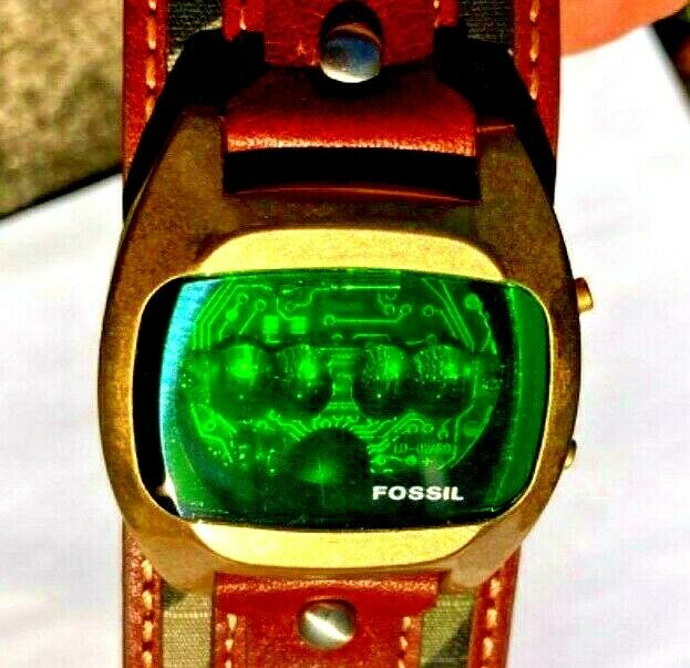 RARE Vintage Fossil JR-8853 RED LED Digital Watch New Fossil