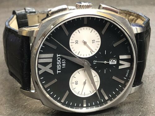Tissot T-Lord black automatic chronograph watch T54142752