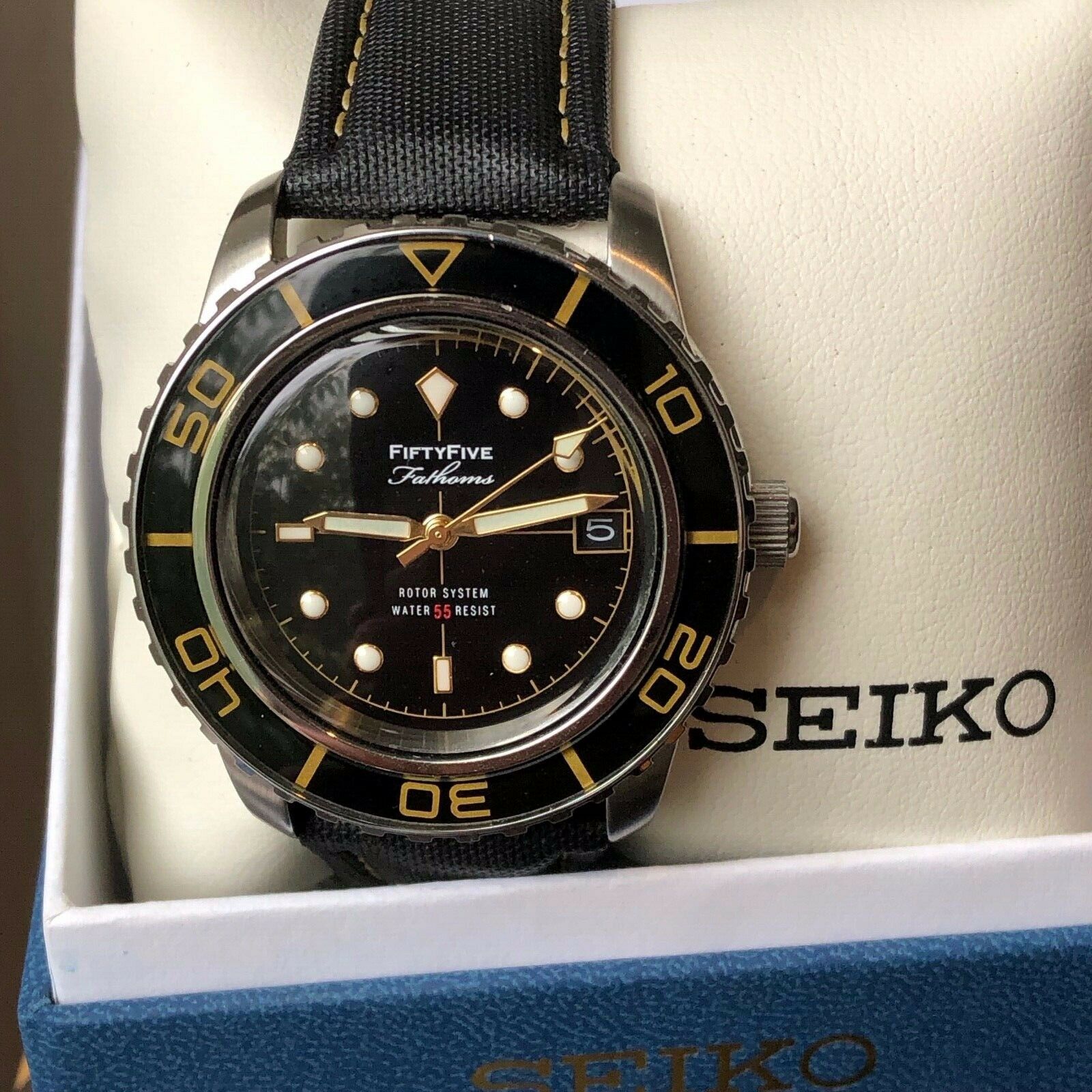 Seiko SNZH57 FFF Fifty Five Fathoms Mod with Box, Bracelet