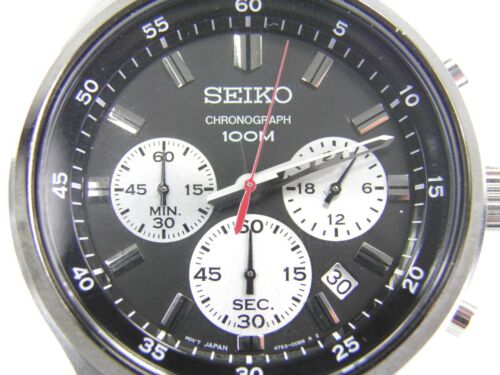 Mens Seiko Chronograph 4T53 00B0 stainless steel quartz wrist