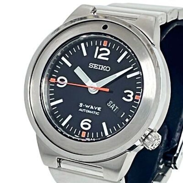 Seiko S-WAVE 7S26-0300 Automatic Black Dial Day/Date Arabia Mens