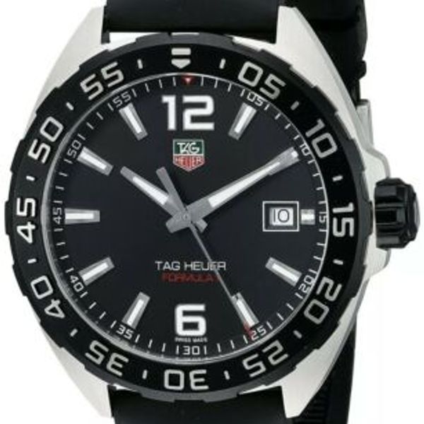 Tag Heuer Formula 1 Quartz Black Dial Black Rubber Strap Watch for Men - WAZ1110.FT8023