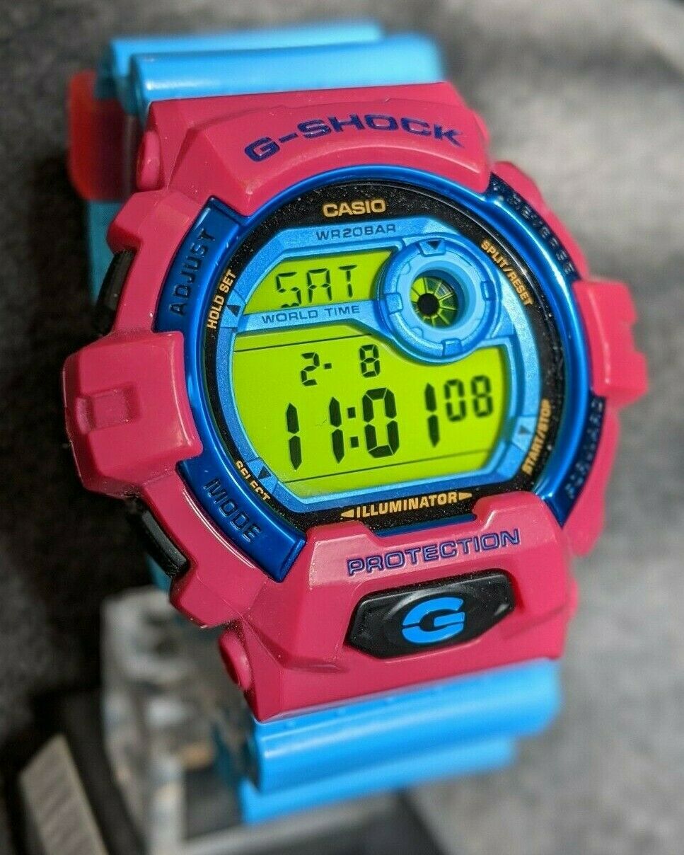 g shock pink blue