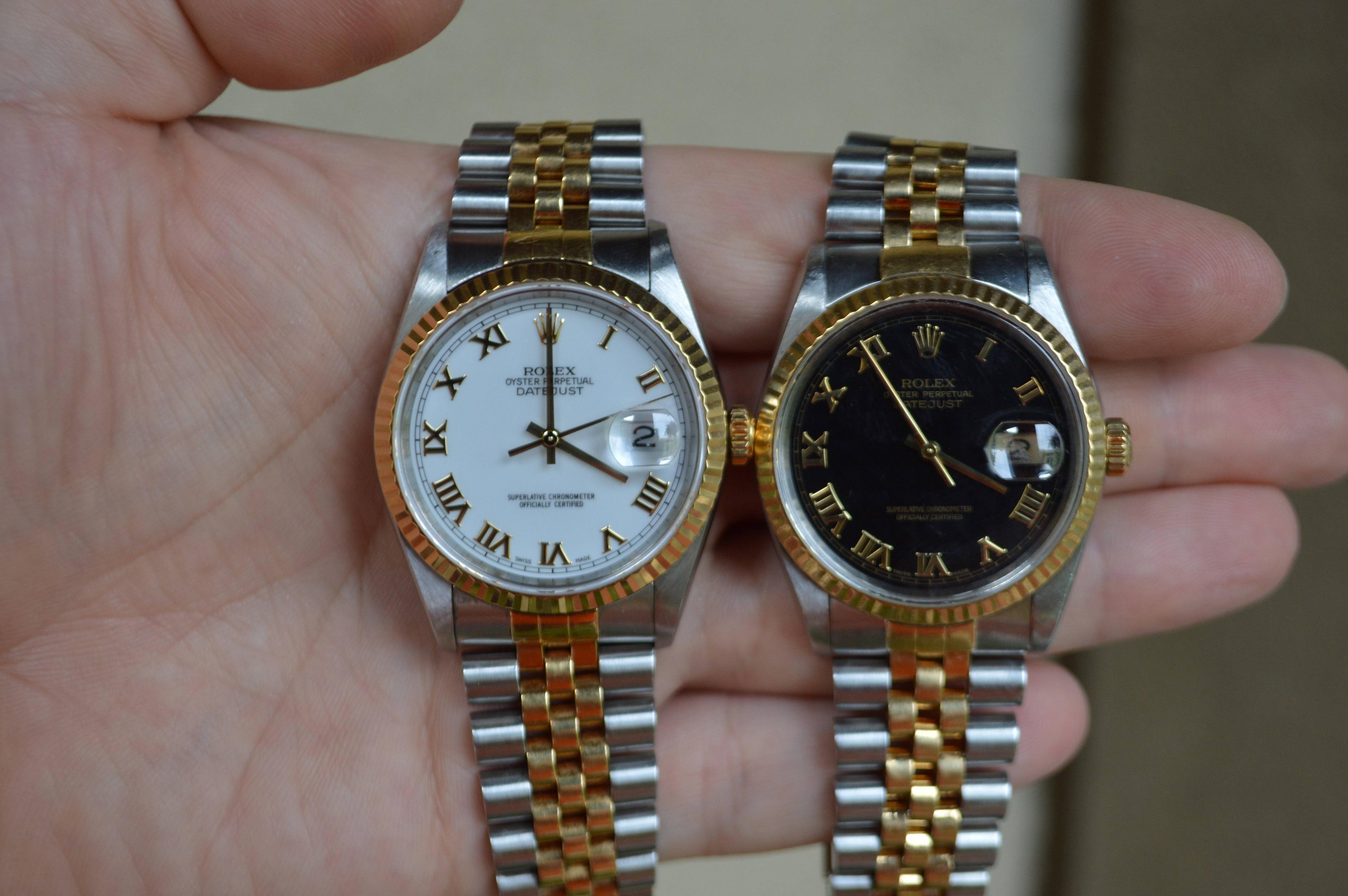 Rolex Datejust - Model 16233, Black Pyramid 18K Gold Two Tone 36mm Watch (1991)