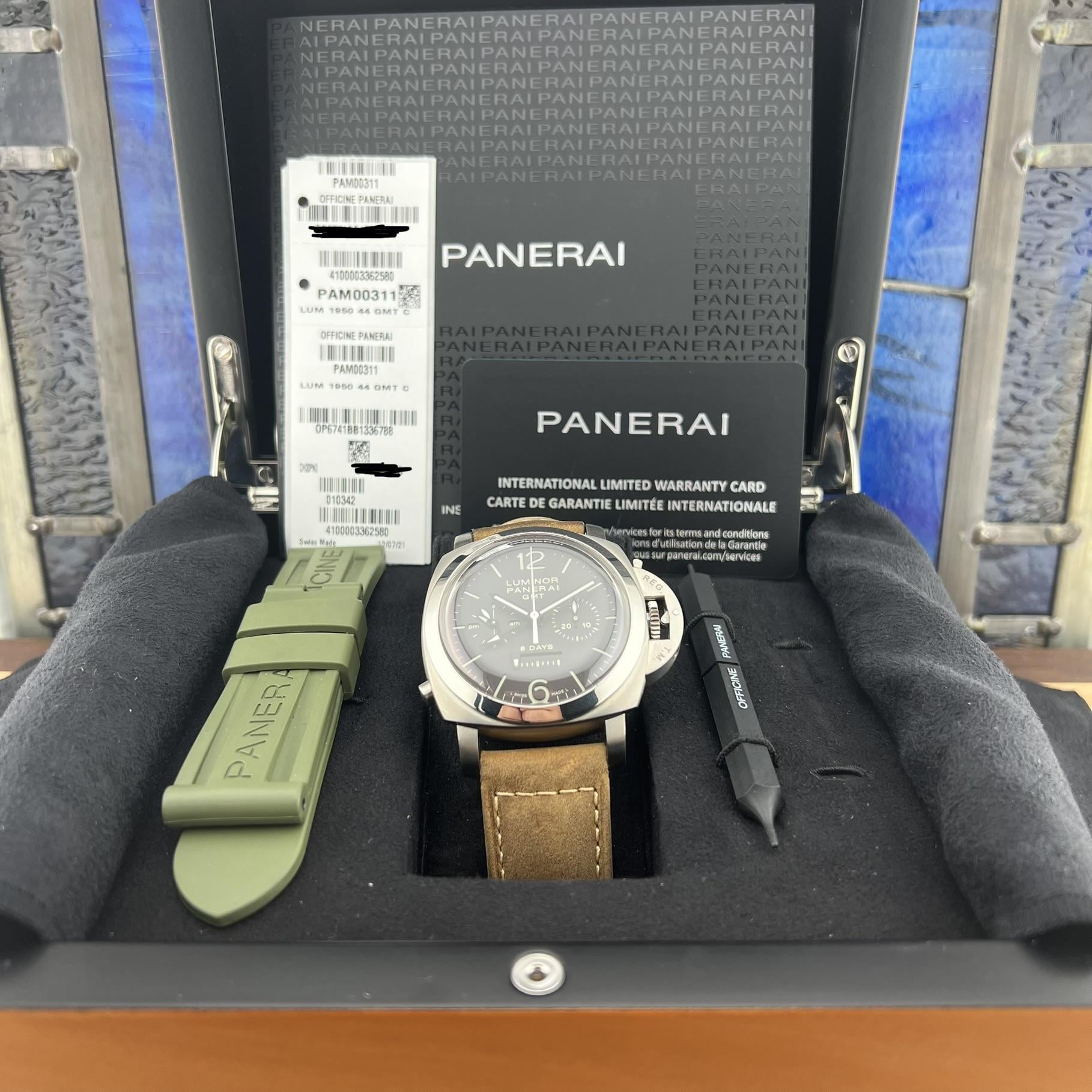 WTS Panerai PAM00311 Titanium Monopulsante GMT 8 Days PAM 311