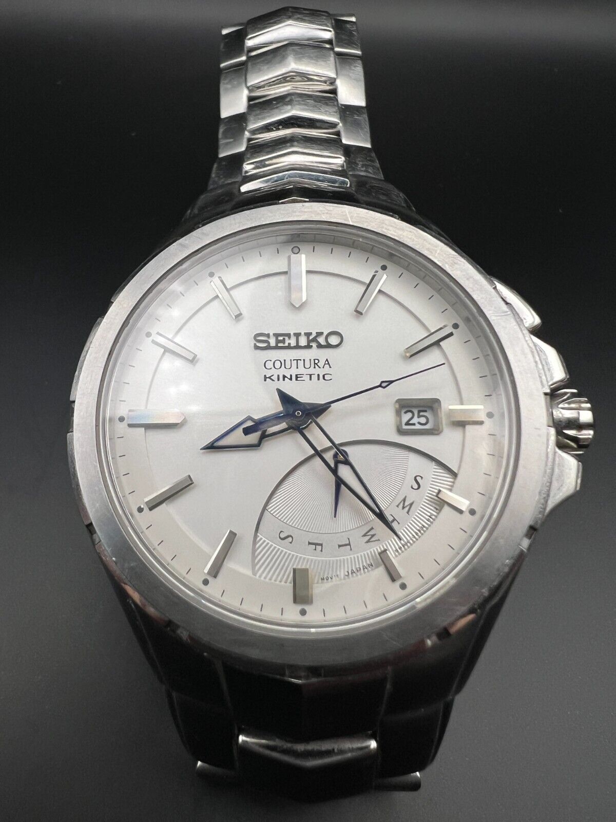 SEIKO Men s Coutura Kinetic 5M84 0AF0 Silver Tone WatchCharts