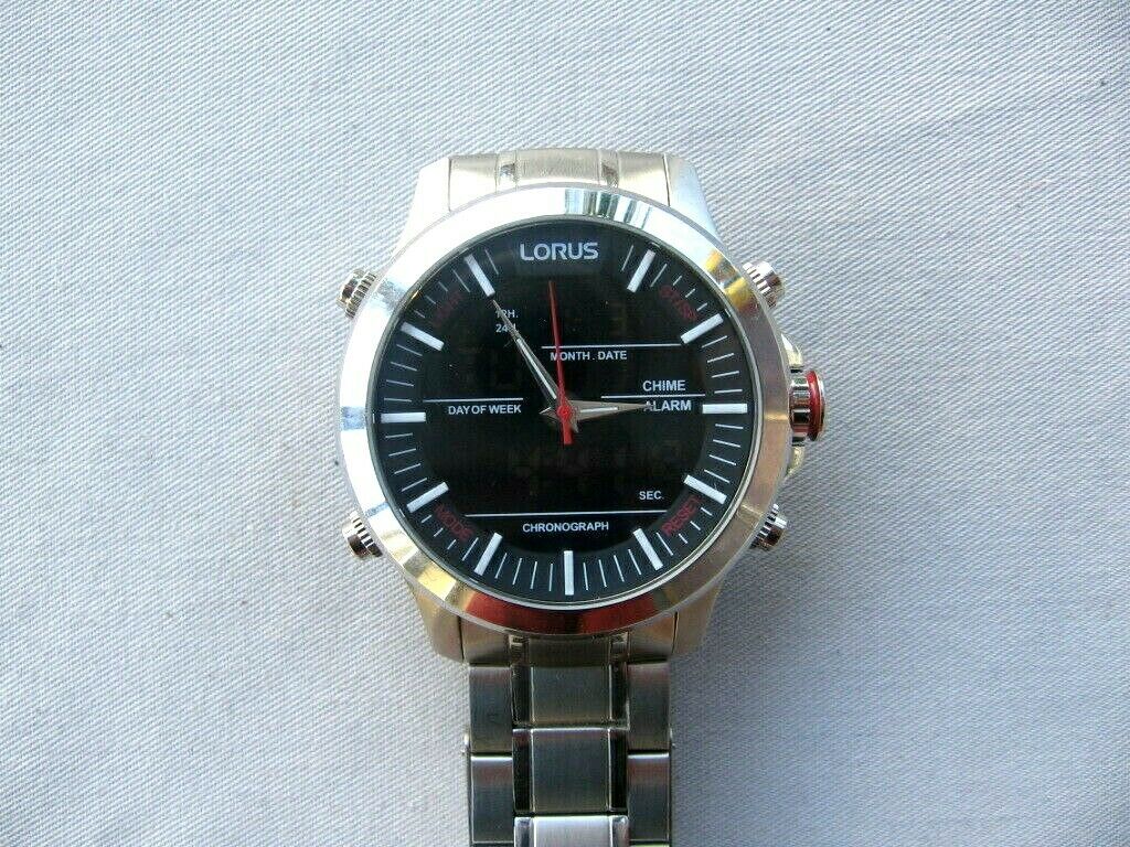 Mans NEW Lorus [ By Seiko] Z021-X001 analog/digital alarm