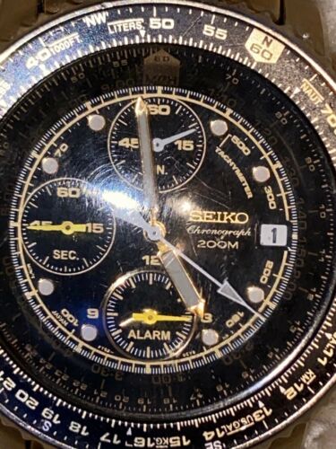 Men Seiko Chronograph 200m 7T82-0EB0 Gold Tone Watch | WatchCharts