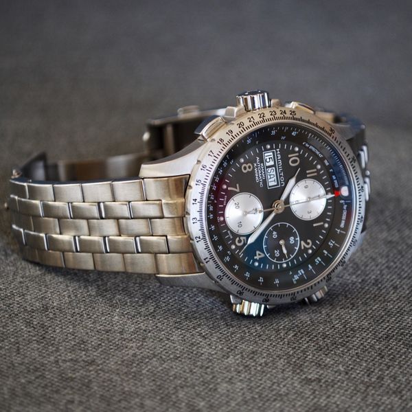 Hamilton XWIND Pilot Chronograph w/ rare SS bracelet and 2 leather