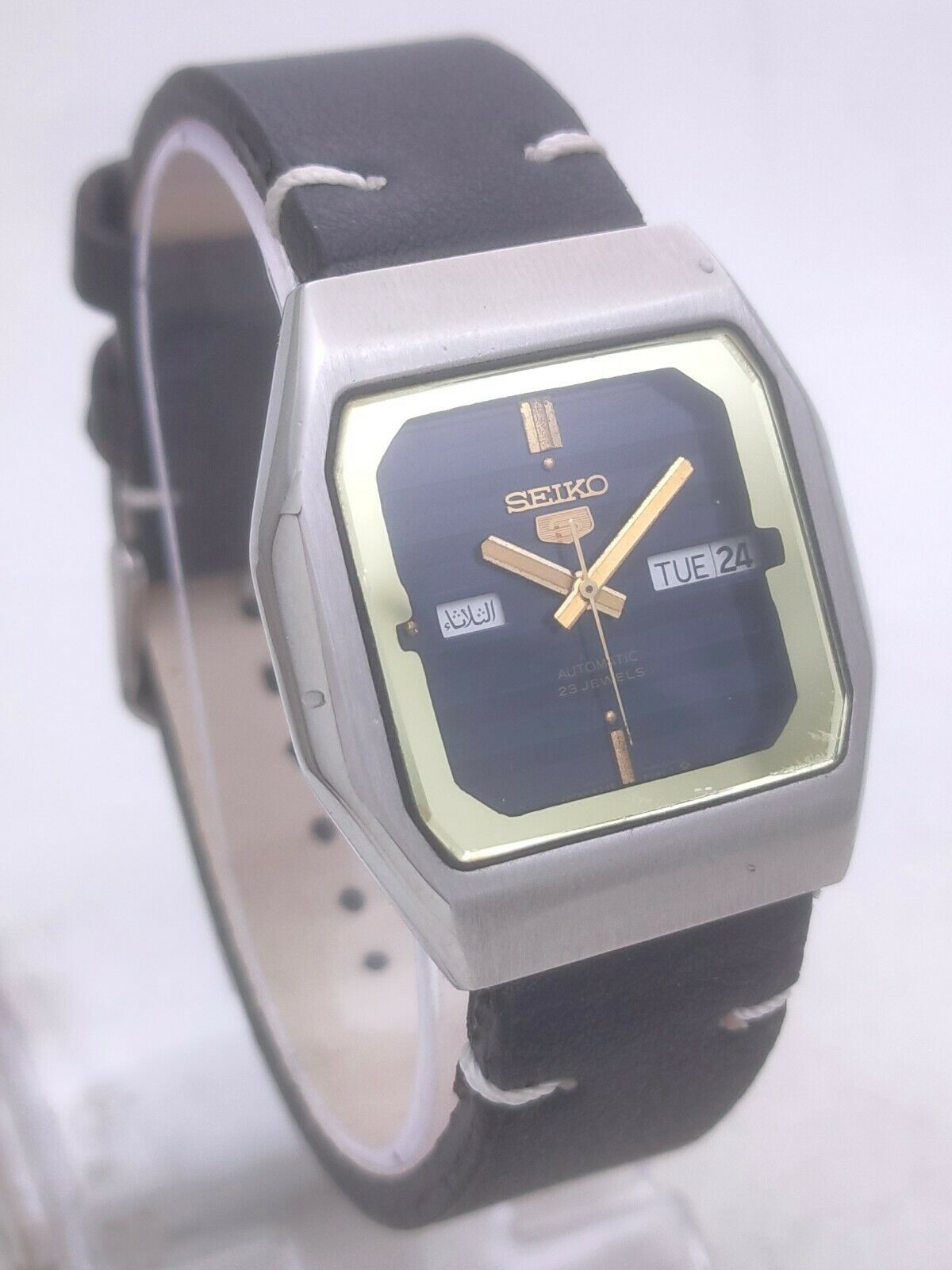 Vintage Seiko 5 Japan 6349-5190 23J Automatic Dual Day Window
