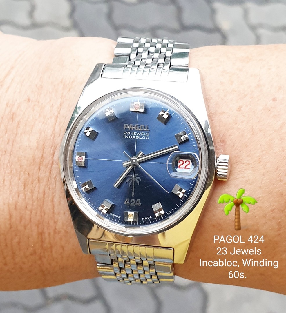 Brilliant old vintage PAGOL watch | Brilliant dial; brilliant bezel. Add  sparkle to old vintage PAGOL🌴 | By PAGOL - Swiss Vintage WatchFacebook